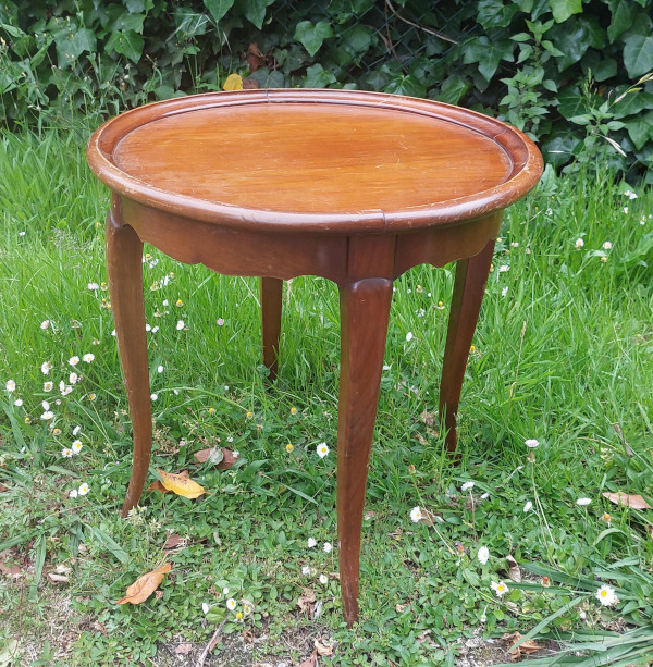 Mesita auxiliar redonda de madera