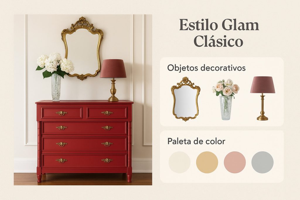Propuesta decorativa para una cómoda roja