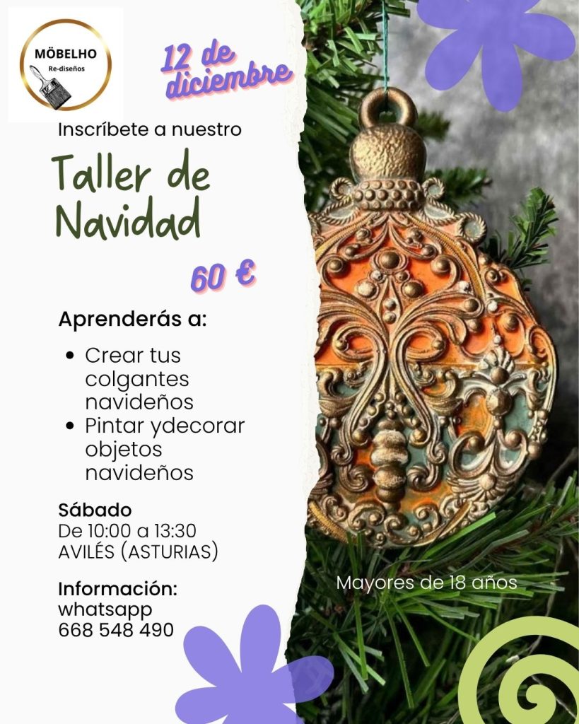 Cartel del Taller de corar objetos navideños de diciembre de 2026